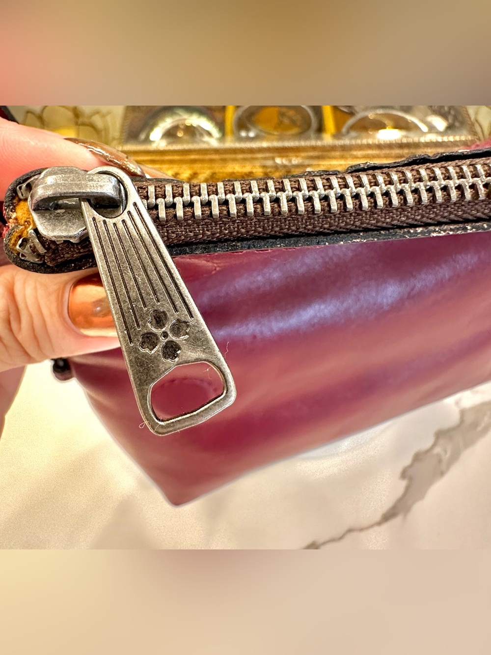 Patricia Nash Tooled Floral Motif Magenta Leather Wristlet/Clutch Purse - EUC - Picture 9 of 17
